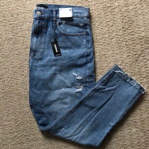 Express Vintage Skinny Ripped High Rise Jeans